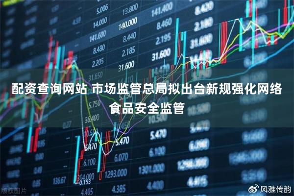 配资查询网站 市场监管总局拟出台新规强化网络食品安全监管